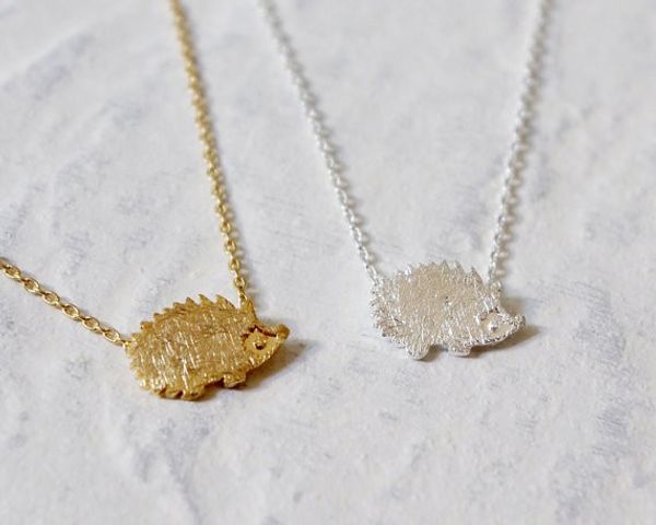 

fashion little hedgehog three colors to choose from zinc alloy pendant necklaces wholesale women holiday gift, Silver