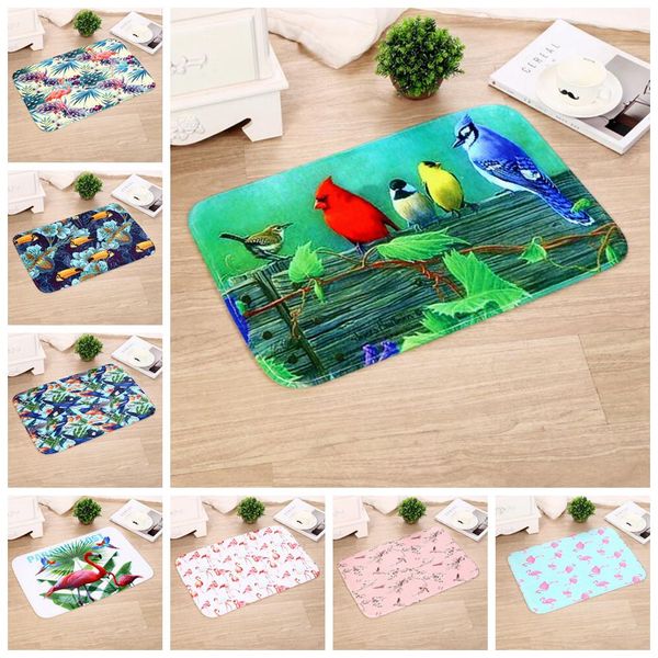 Tropical Flamingo Entrance Door Mats Outdoor Alfombra Bird Toucan