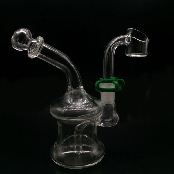 10mm Feminino Mini Plataformas de Óleo De Vidro Bongos de Água Bongo de 4.1 polegadas disjuntor de vidro Bong Dab Rigs com 2mm de espessura Quartz Banger Nails