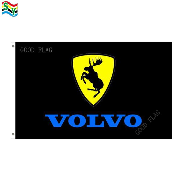 

goodflag бесплатная доставка volvo черные флаги баннер 3x5 футов 90*150 см полиэстер открытый флаг