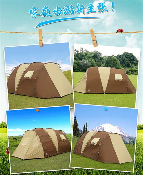 2016 Zelt Camping One Hall Zelt Camping Shelters Wasserdichte, sonnige Doppeldeck-Schutzzelte für den Sommer im Freien für Familienessen. Schneller Versand