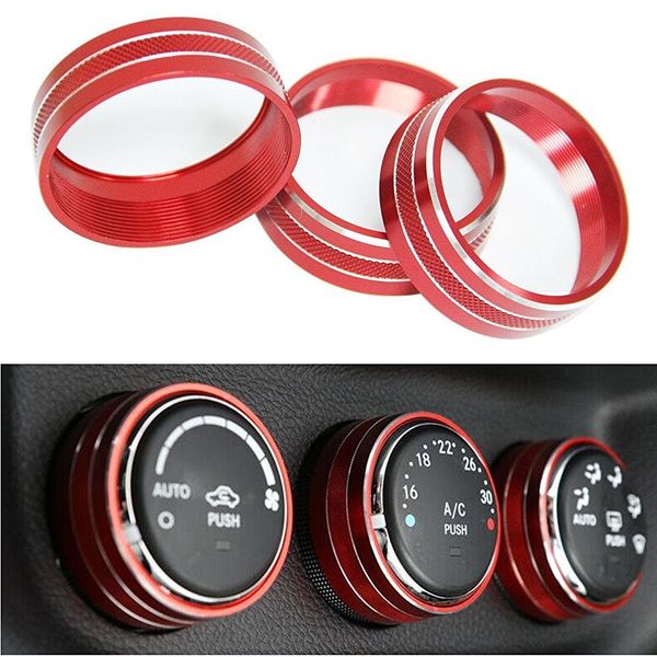 Red Interior Air Condition Switch Control Trim Cover For