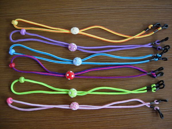 bunte einstellbare Kinder Brillengestell Schnüre Kinder Brillen Halsband Seil Brillenhalter mit Bär Dame Käfer Fisch Vogel Schieberegler