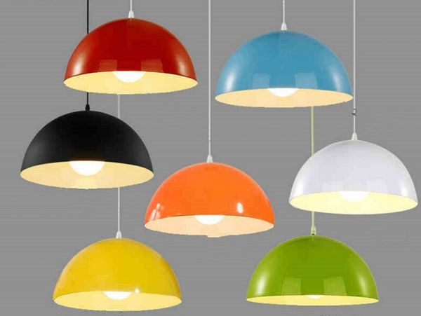 Moda moderna simples única cabeça E27 droplight criativo multicolor semicírculo estilo droplight restaurante bar sentado iluminação lustre