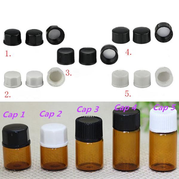 Sotto-confezione da 1 ml 2 ml 3 ml Bottiglia contagocce marrone Sotto-imbottigliamento in vetro per la prova dell'olio essenziale