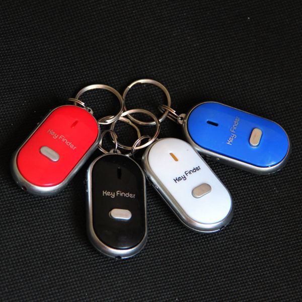 

anti-lost finder sensor alarm whistle key finder led with batteries safely security keychain whistle sound led light high quality
