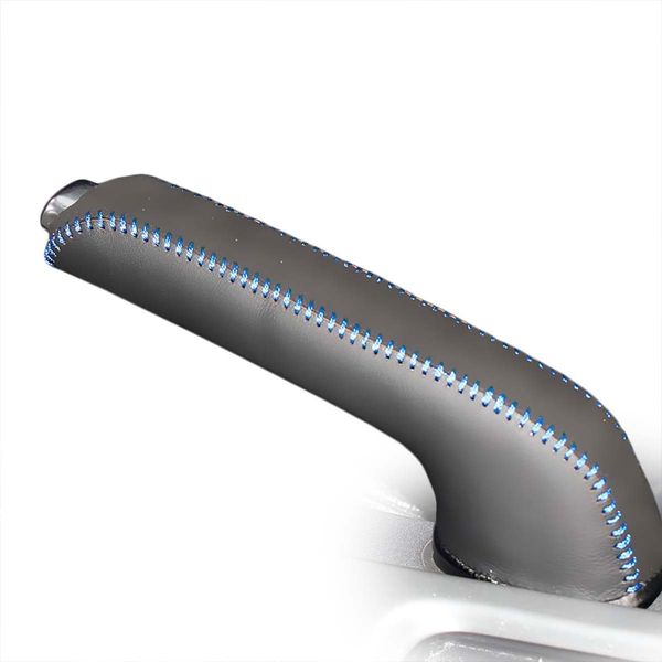 

car handbrake covers case for volvo c70 2008-2010 genuine leather auto handbrake grips cover black/red/blue lines