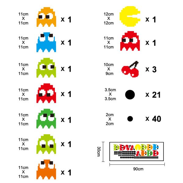 Pacman Wall Stickers Pac Man Decorative Wall Decals Cartoon