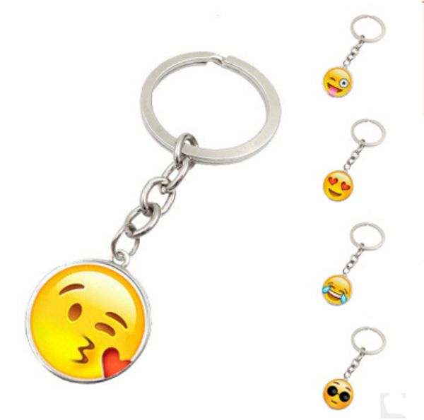 

fashion smile face necklace emoji pendants smile keychain friends gifts 90s smile face key chain jewelry happy pendan gift 30pcs, Silver