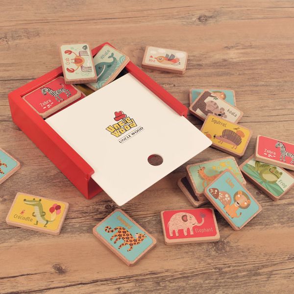 Kostenloser Versand Schweden Onkel Wood Englisches Wortgedächtnisschach über 3 Jahre alt Frühes Lernpuzzle Kind Tischspiele Spielzeug