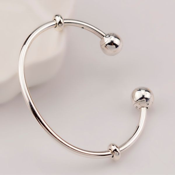 DORAPANG 100% argento sterling 925 Momenti originali Bracciale in argento aperto Logo Caps Fit Pan Braccialetti di base per donna Gioielli fai da te