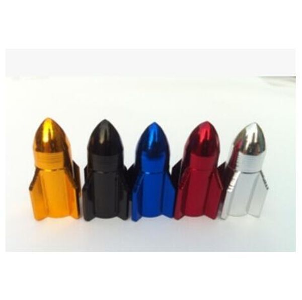 

100 pieces lot whole new aluminum bmx tyre bicycle road mountain bike rocket-like valve mouth cover dust cap235s