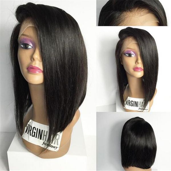 Large Sotck 14 Inch Middle Part Lace Front Wigs Bob Style Straight