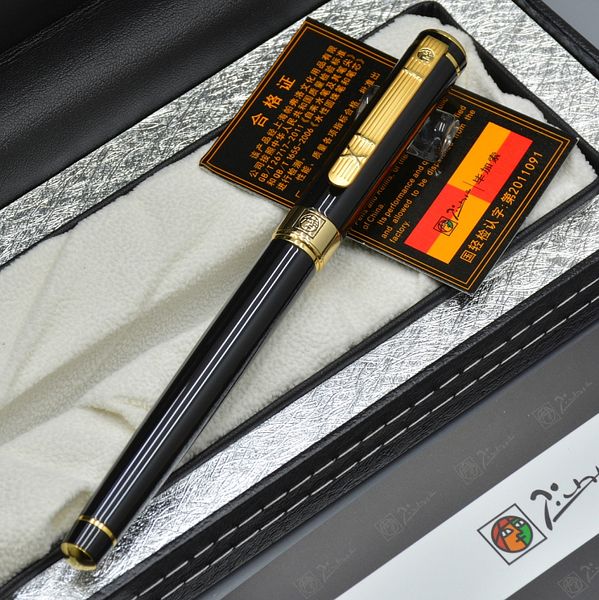 Hochwertige Picasso Feder M schwarz Metalfüllfederhalter Schule Büromaterial Kalligraphietinte Pens für Weihnachtsgeschenk