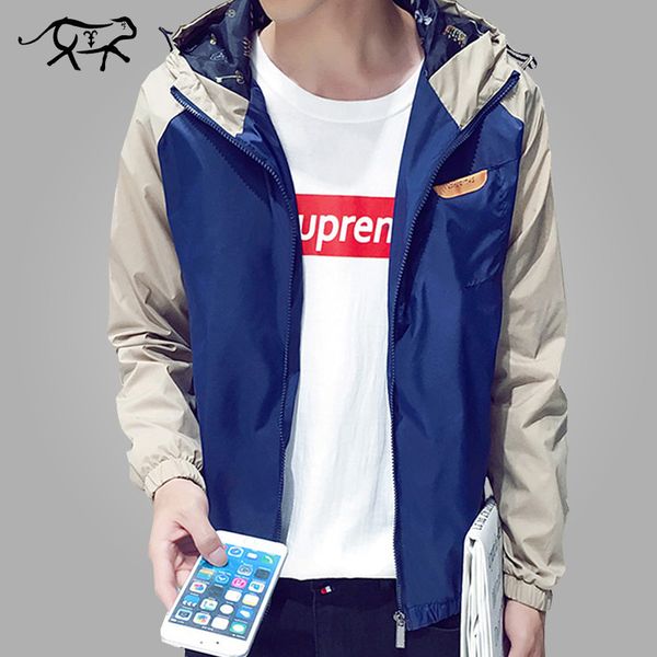 

wholesale- 2017 spring new brand mens jackets and coats homme thin male outwear clothing hooded windbreaker bomber jacket jaqueta masculina, Black;brown