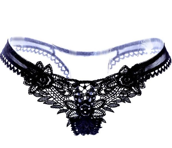 

exotic pants luxury high-end lace low waist briefs toys transparent g string women panties see through thong panties, Black;pink
