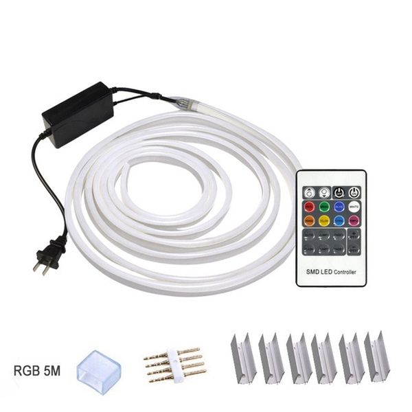 

Новый светодиодные гибкие полосы 220 В неоновый свет лампы RGB цвет меняется теплый
