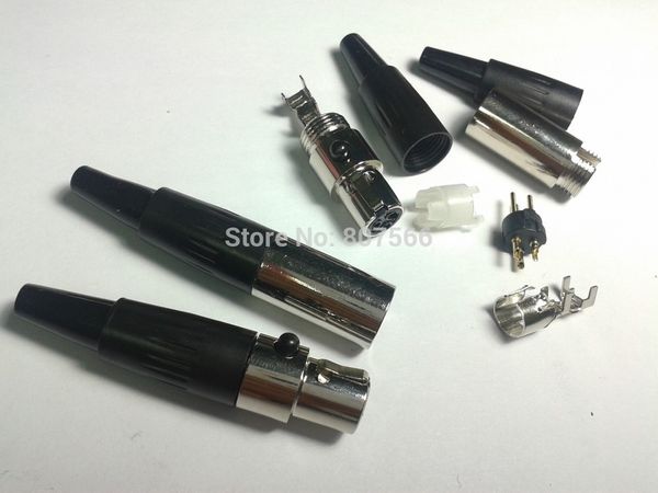 1 conjunto de mini conector de cabo de áudio de 3 pinos XLR (plugue macho + jack feminino)