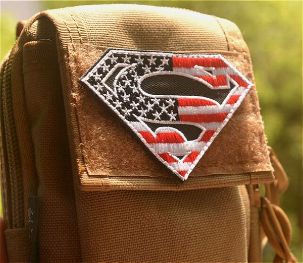 

3 2 inch whole ale 3d patche uperman embroidered patch with magic tape outdoor armband badge gp 029 garment acce orie