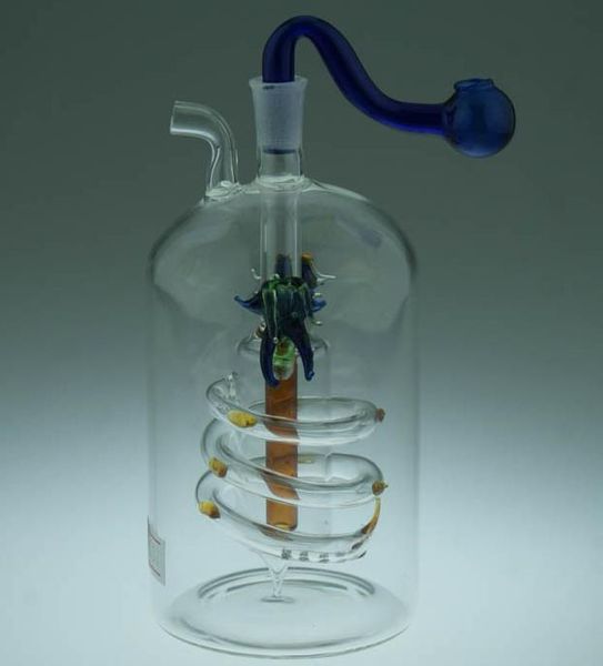 Wasserdrache Glas Shisha ---- Bohrinsel Glasbongs Wasserpfeife dicke Pyrex Mini berauschende flüssige Sci-Wasserpfeife, Farbe zufällige Lieferung