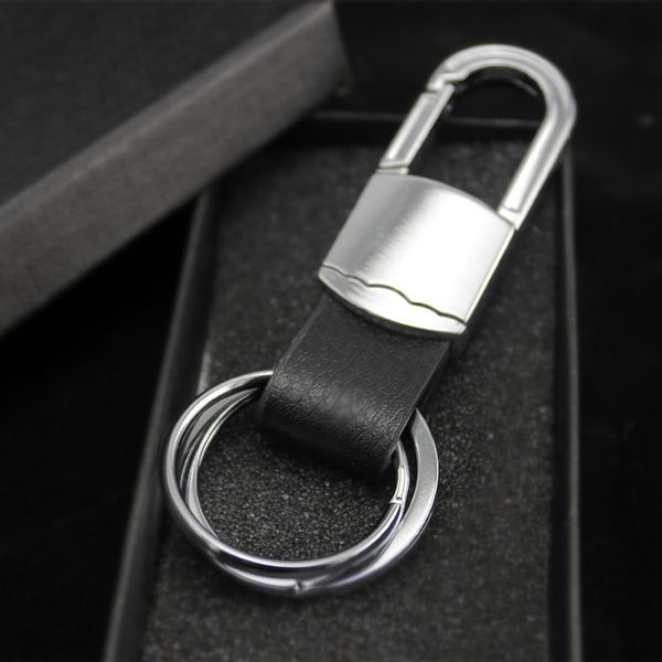 

8,6 2.2cm double loop алией повееннй меалла кожа авомобилей key chain бизне бѬелок бѬел, Silver