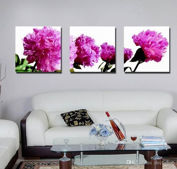 

beautiful peony flowers fine floral painting giclee print on canvas home decor wall art set30292