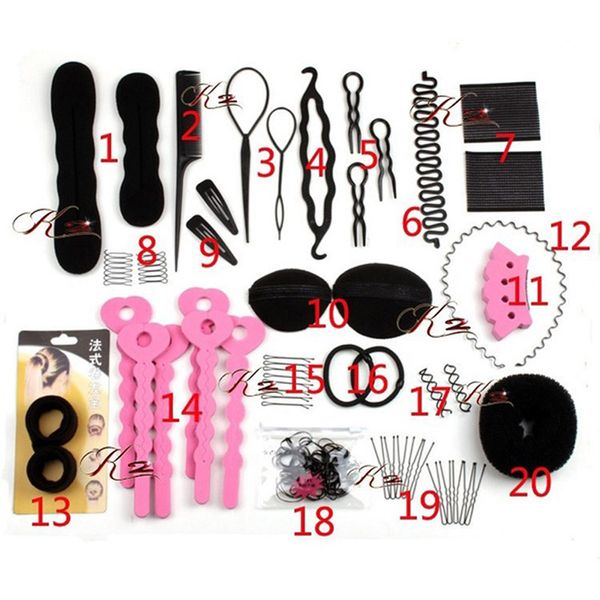 Haar-Styling-Werkzeug-Sets, magischer Haarknoten-Clip-Maker, Haarnadeln, Roller-Set, Zopf-Twist-Set, Schwamm-Styling-Zubehör