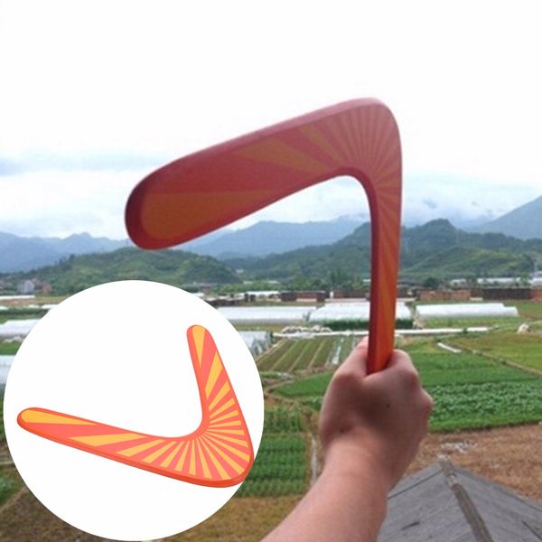 

wholesale- handmade wooden boomerang classic v shape flying saucer toys child outdoor toy