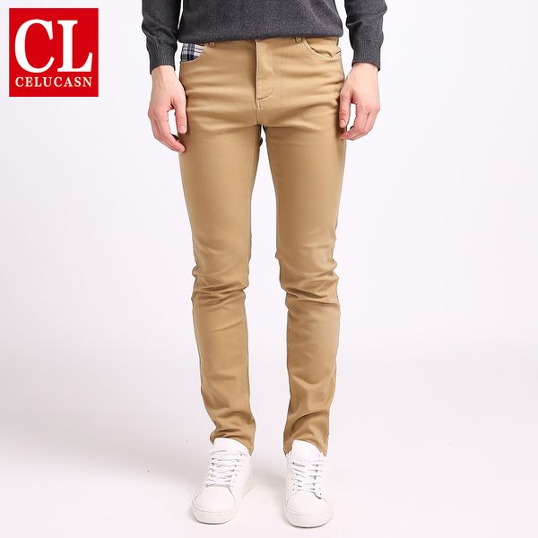 

wholesale- celucasn hale life new mens pants spliced plain fabric pocket skinny straight trousers youth fashion pants campus style h6ri1a15, Black