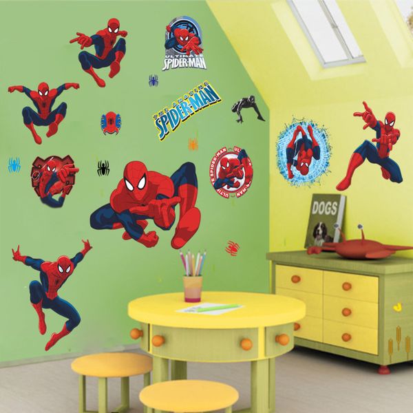 Movie Poster Character Spiderman Wall Stickers Cartoon Wall Decals