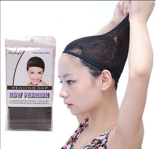 

20pcs per lot fishnet wig cap stretchable elastic hair net snood, Black;brown