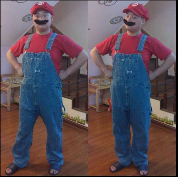 

wholesale-2016 men's plus size overalls large size huge denim bib pants fashion pocket jumpsuits male 36-50, Blue
