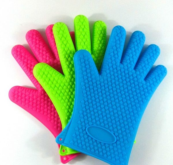 Silicone Kitchen Cooking Gloves Microwave Oven Non Slip Mitt Heat