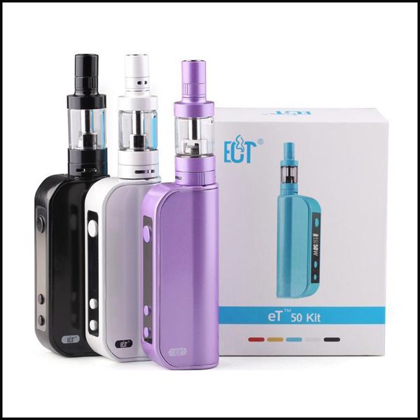 

Original ET 50 Kit 2200mAh ECT 50W Box Mod 2.5ml Mini Fog Airflow Control Atomizer VS Amigo Vogue 50W Kit