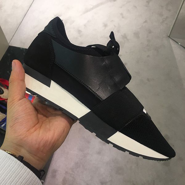

2020 new mixed colors casual shoe man woman sneaker fashion designer low cut patchwork zapatos mujer race runner shoes with box, Black