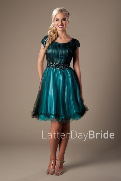 robe de cocktail Tulle increspato Abiti da cocktail corti e modesti Abiti da ballo corti junior turchese semplice nero Abiti da ballo economici