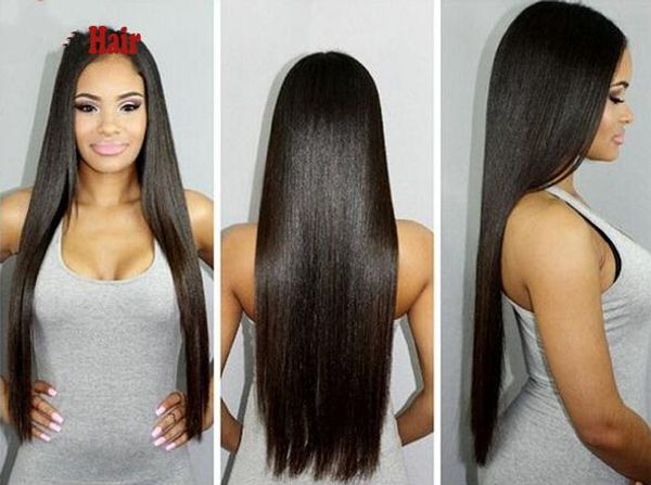 

malaysian virgin human hair light yaki front lace wigs &glueless full lace wig for african americans baby hair bleached knots, Black;brown