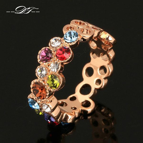 

Красочные Austrilian имитация Кристалл палец кольца 18 к розовое золото покрытием мода