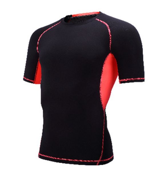 

мужская мода с коротким рукавом o-образным вырезом футболки сжатия, White;black