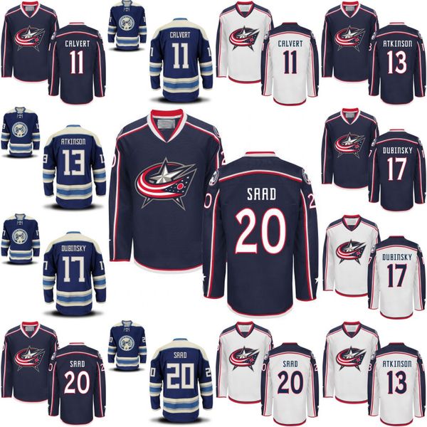 

Columbus Blue Jackets Hockey Jerseys #11 Matt Calvert#13 Cam Atkinson# 20 Saad #17 Dubinsky Stitched Men/Youth Hockey Jersey