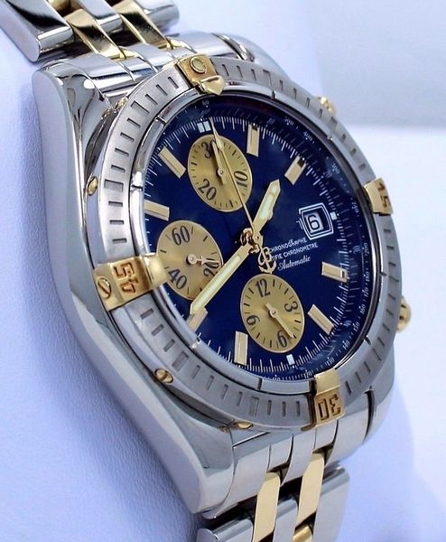 

Aaa quality b13356 18k yellow gold and tainle teel chronograph quartz men 039 port wri twatche black men ca ual watch