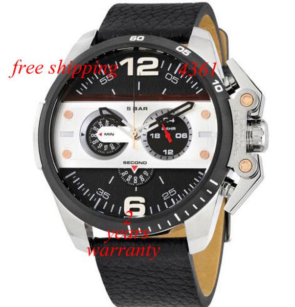 

free shipping Ironside Chronograph Black Dial Black Leather Mens Watch 4361