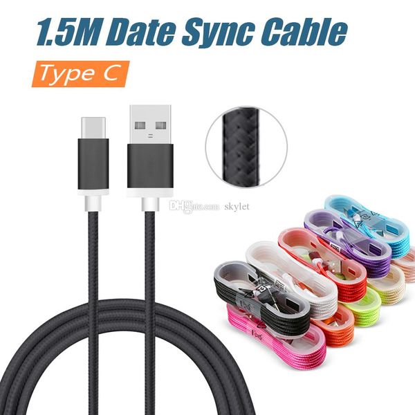 

1.5m usb-кабель для зарядки, тип c, usb-кабель mirco с металлической головкой для универсальных мобильных телефонов android