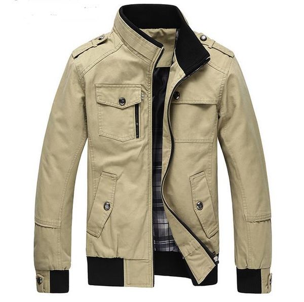 

men's coat jaqueta masculina men's new casual jacket multi-pocket mandarin collar men coat comfortable mens jackets, Black;brown