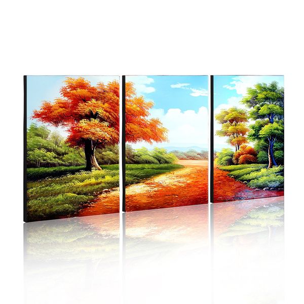 Handmade Oil Painting Wall Art Home Decoration Landscape Decor 3 Piece Canvas Wood Frame Handmade Oil Painting Wall Art Home Decoration Landscape Decor 3 Piece Canvas Wood Frame