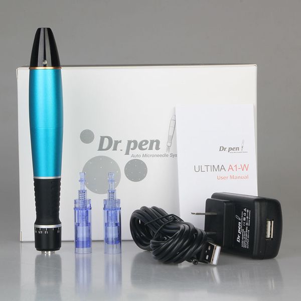 A1W Derma Dr. Pen Wireless Ricaricabile Auto Microneedle System Lunghezze regolabili dell'ago 0,25 mm-3,0 mm Rullo per timbri elettrico