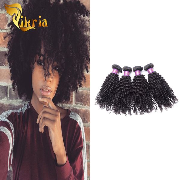 

бразильские виргинские человеческие волосы связывают необработанные индийские малайзийские перуанские монгольские кудрявые курчавые 4 пачки, Black