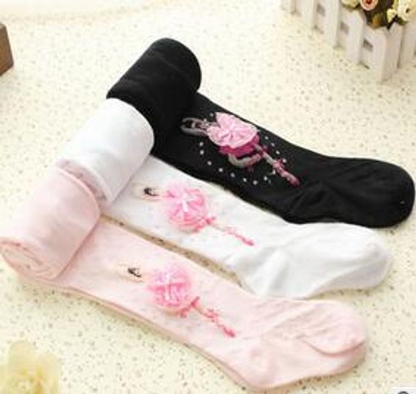 

Hot Selling Wholesales and Retail Girls Ballet pantyhose Girls fashion dancing embroidered socks for 1-8 yrs Free shipping