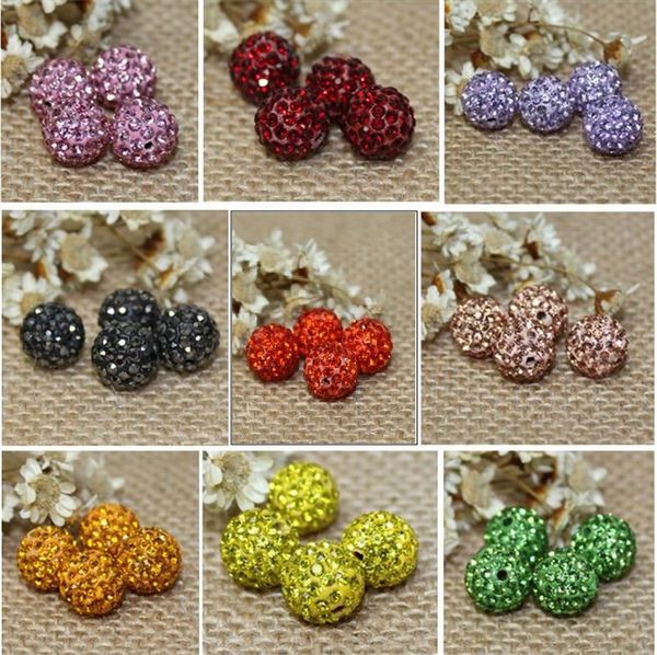 

Cheap! free shipping 1000pcs/lot 10mm Mixed Color Micro Pave CZ Disco Ball Crystal Shamballa Bead Bracelet Necklace Beads 2895