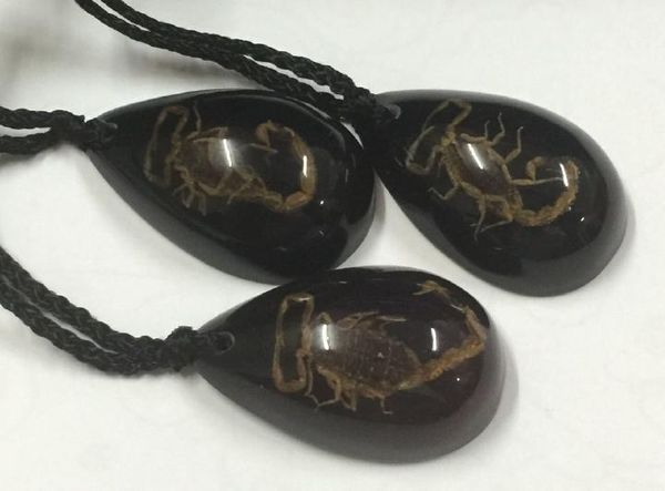 

10 pcs real gold scorpion black drop fashion insect jewelry pendant&necklace, Silver